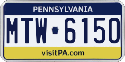 PA license plate MTW6150