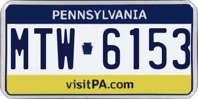 PA license plate MTW6153