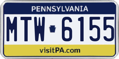 PA license plate MTW6155