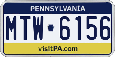 PA license plate MTW6156