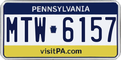 PA license plate MTW6157