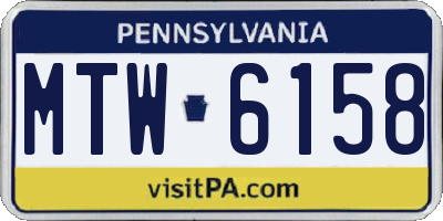 PA license plate MTW6158