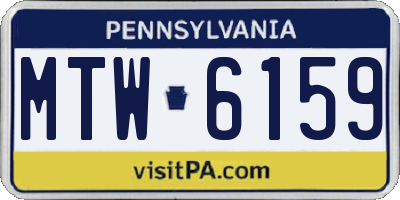 PA license plate MTW6159