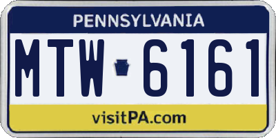 PA license plate MTW6161