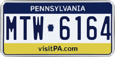 PA license plate MTW6164