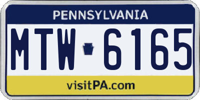 PA license plate MTW6165