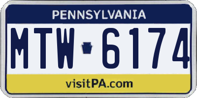 PA license plate MTW6174