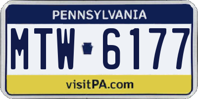 PA license plate MTW6177
