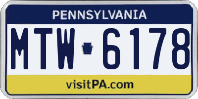 PA license plate MTW6178