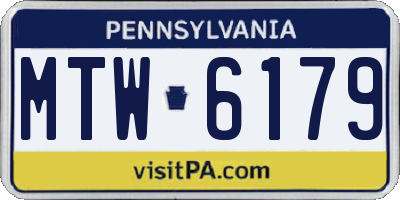 PA license plate MTW6179
