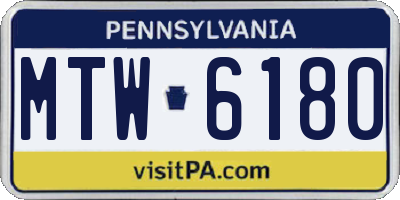 PA license plate MTW6180