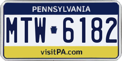 PA license plate MTW6182