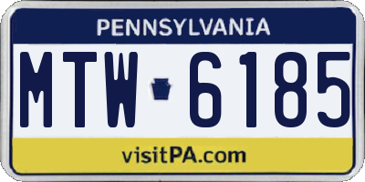 PA license plate MTW6185