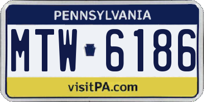 PA license plate MTW6186