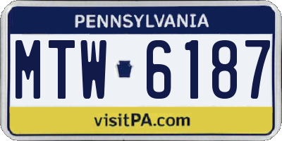 PA license plate MTW6187