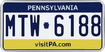 PA license plate MTW6188