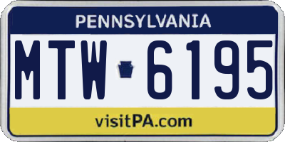 PA license plate MTW6195