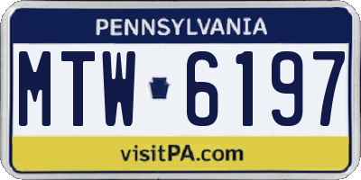 PA license plate MTW6197