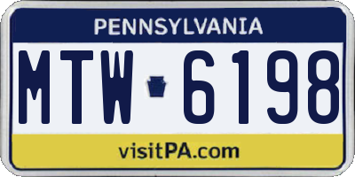 PA license plate MTW6198