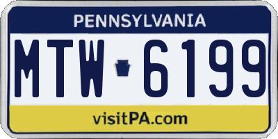 PA license plate MTW6199