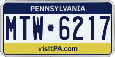 PA license plate MTW6217