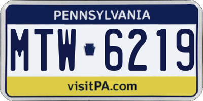 PA license plate MTW6219