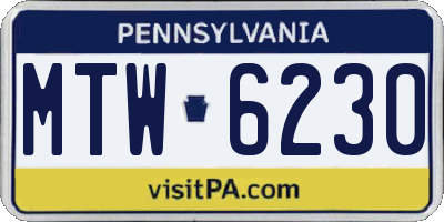 PA license plate MTW6230