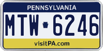 PA license plate MTW6246