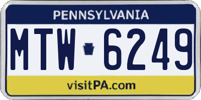 PA license plate MTW6249
