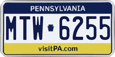 PA license plate MTW6255