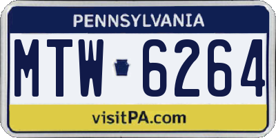 PA license plate MTW6264