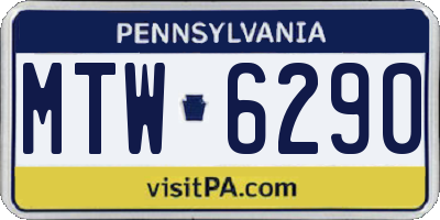PA license plate MTW6290