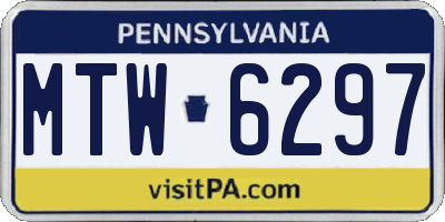 PA license plate MTW6297