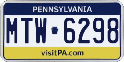 PA license plate MTW6298