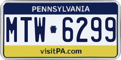 PA license plate MTW6299