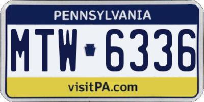 PA license plate MTW6336