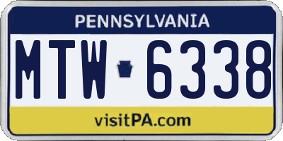 PA license plate MTW6338