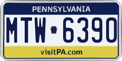 PA license plate MTW6390