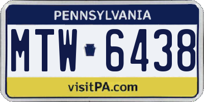 PA license plate MTW6438