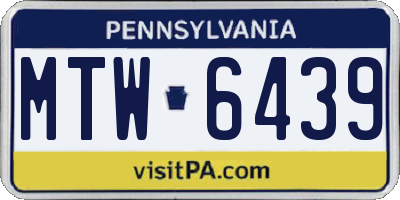 PA license plate MTW6439