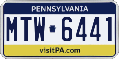 PA license plate MTW6441