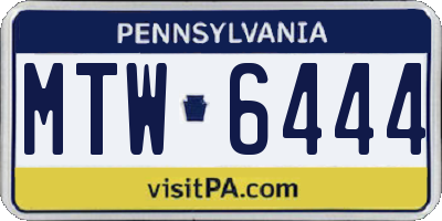 PA license plate MTW6444