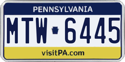 PA license plate MTW6445