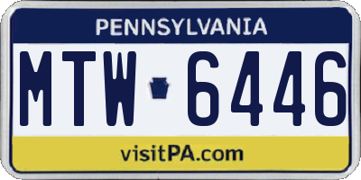 PA license plate MTW6446