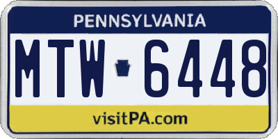PA license plate MTW6448