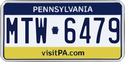 PA license plate MTW6479