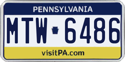 PA license plate MTW6486
