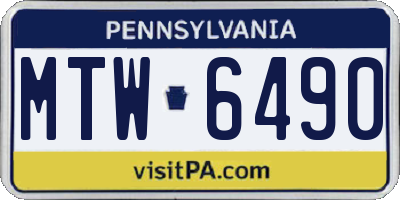 PA license plate MTW6490