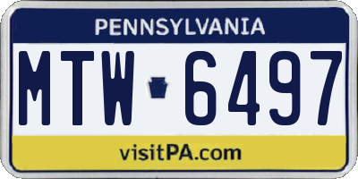 PA license plate MTW6497