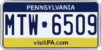 PA license plate MTW6509